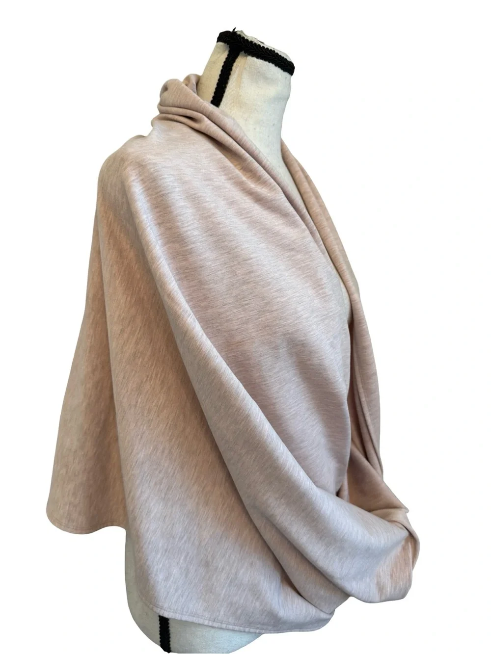 Lululemon Vinyasa Scarf Rulu Heathered Pink Gray Wrap Shawl Yoga Running